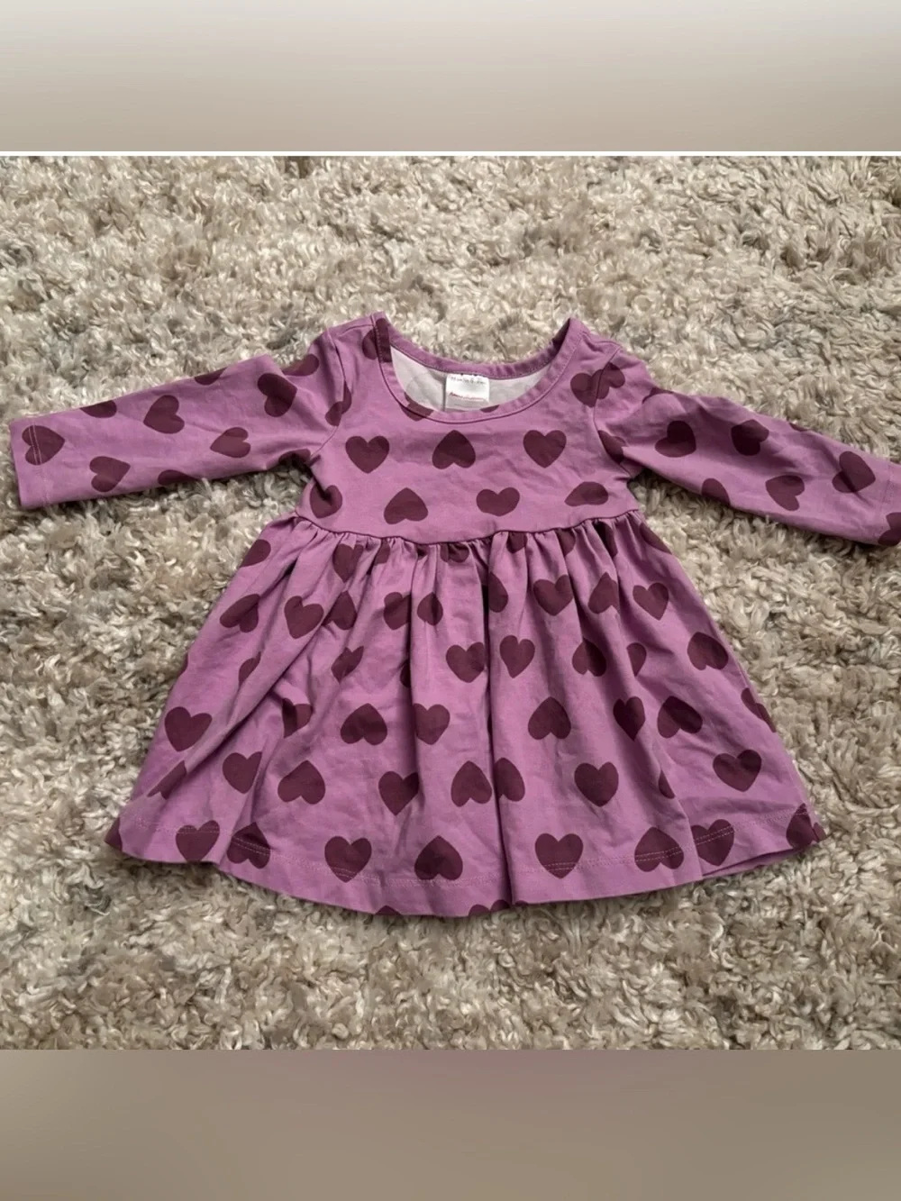 Hanna Andersson Purple Heart Dress & Legging Set | 12-18m